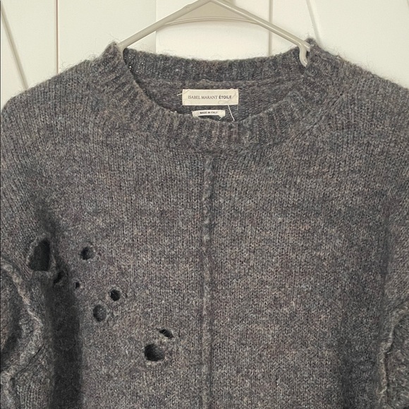 Isabel Marant Etoile Distressed Gray Sweater 38 Fits MEDIUM - Picture 3 of 9